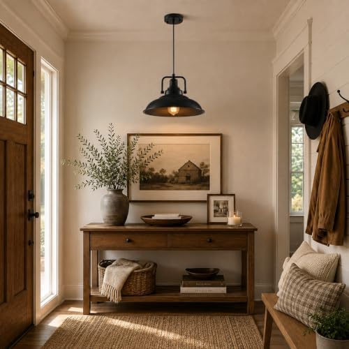 black pendant light 12.5 inches 3 packs, farmhouse on a desk or shelf