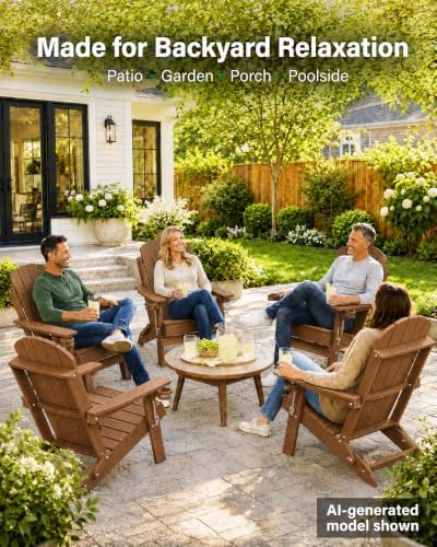 YEFU Adirondack Chairs Set of 2 for Outdoor: Folding Adirondack Chair