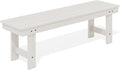 SERWALL 2-Person Backless Outdoor Bench 56 Inches, White