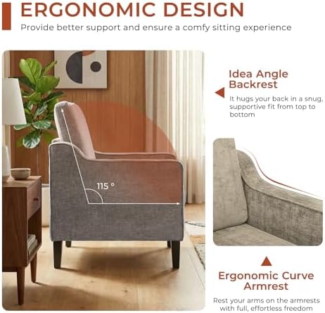 TLSUNNY Accent Chair, Mid Century Modern Living Room Chairs