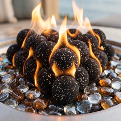 Skyflame 2” Ceramic Fireplace Balls for Indoor Oudoor Firepit Fireplace
