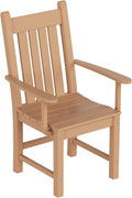 WestinTrends Malibu Classic Outdoor Dining Chairs with Arms, All Weather Poly Lumber Adirondack Patio Chairs Restaurant Bistro Chairs Support 350 LBS, Arched Backrest and Curved Seat, Teak