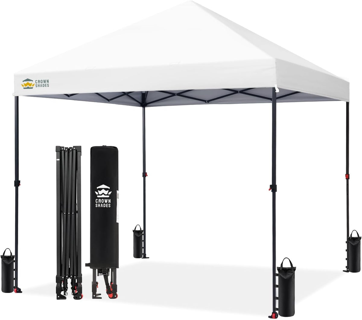 CROWN SHADES 8x8 Pop Up Canopy, Outdoor Canopy Tent, White