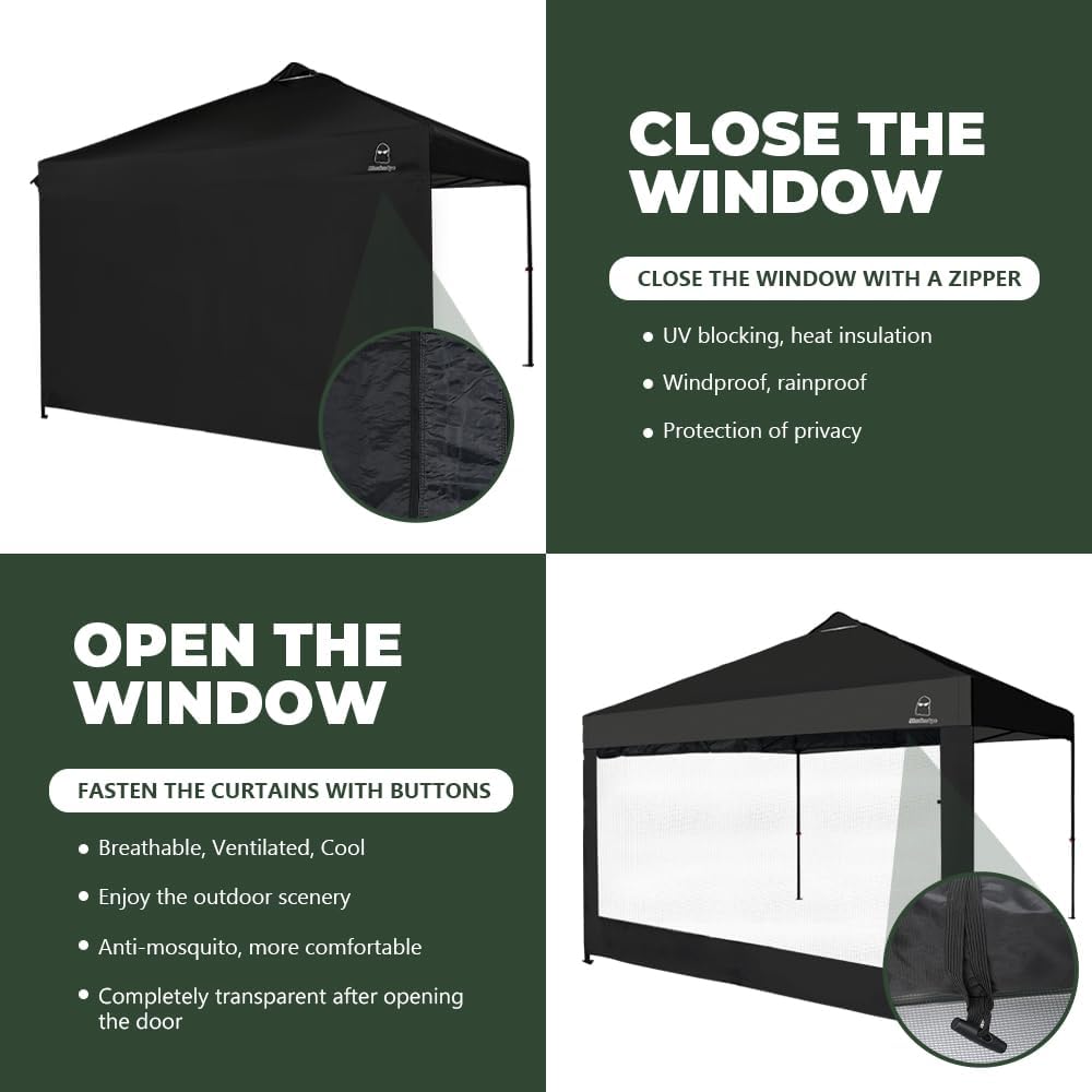 mesh sidewall for 10x10 pop up canopy shown in use