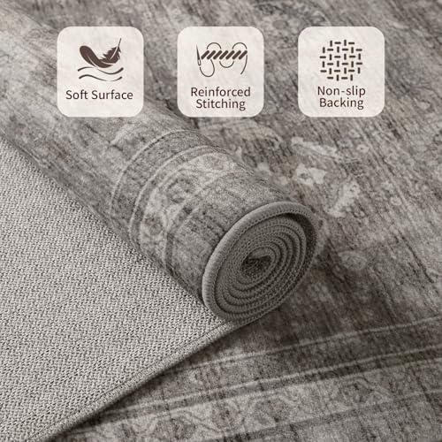 Rugxara 10x14 Area Rugs for Living Room Large Washable Rug, Taupe/Grey