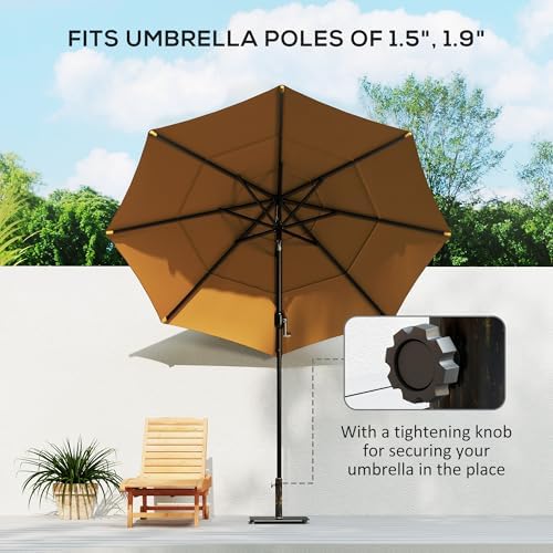 Outsunny Flat Patio Umbrella Base 29 lbs for 1.5"/1.9" Poles Bronze