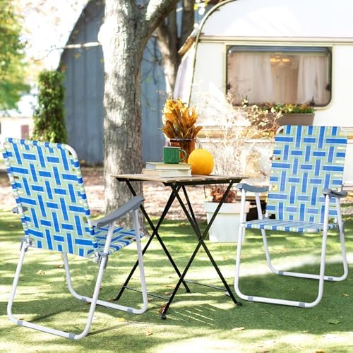 ZENY Beach Chairs, Patio Folding Lawn Chairs Outdoor Webbed Folding Chairs