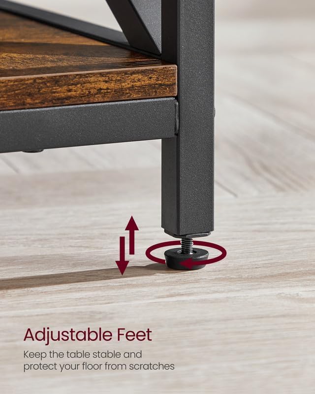 VASAGLE Lift Top Coffee Table with Storage Shelf, 3 Compartments