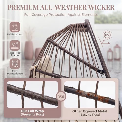 BULEXYARD Heavy-Duty Egg Swing Chair Without Stand, Hanging Egg Chair