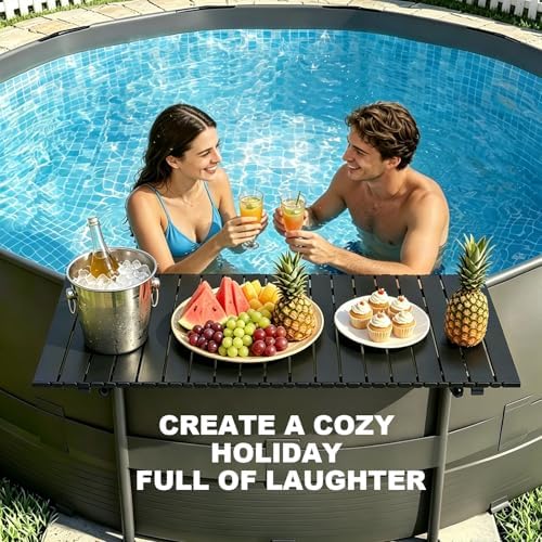 44''x16'' Foldable Swim Up Pool Bar Table for Above Ground Pools