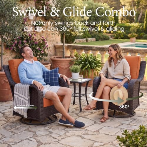 LayinSun 7 Piece Wicker Outdoor Furniture Set with 6-inch Comfy Cushions