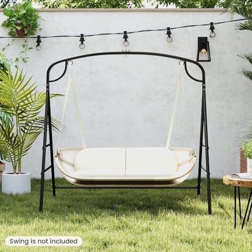 GIANTEX 660-Lbs Metal Hammock Stand - Heavy Duty Porch Swing Stand w/ 4 Support Bars, 2 Hanging Ways, A-Frame Hanging Stand for Lawn Garden Backyard Indoor Outdoor, Hammock Chair not Include