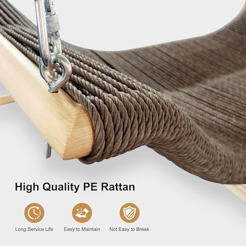 PURPLE LEAF 2-Seat Porch Swing with Stand Hanging Hammock Chair, Grey