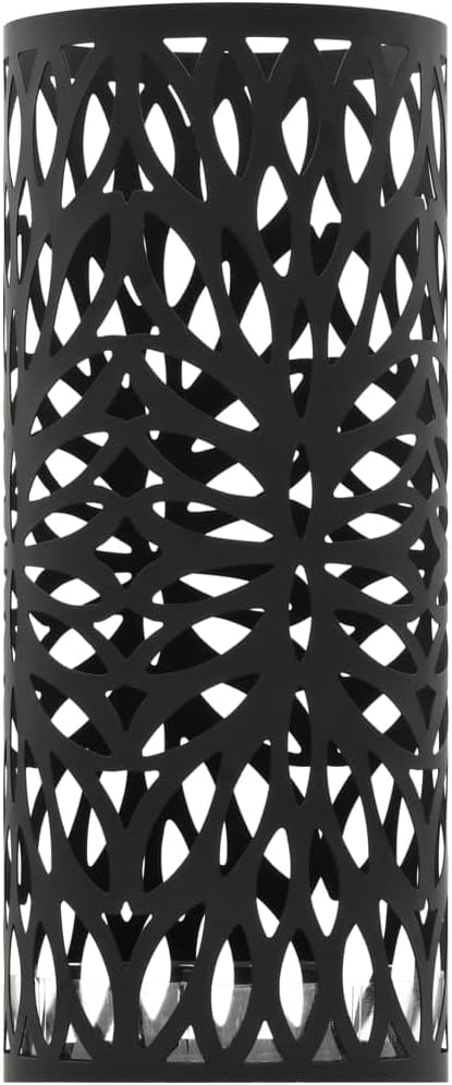 vidaXL Elegant Steel Umbrella Stand in Black - Durable Powder Coated Steel with Removable Plastic Drip Tray - Ideal for Uembrellas, Walking Sticks, Trekking Poles