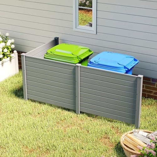 GIANTEX No-Dig Air Conditioner Fence, 3 Panels, 48''W x 36''H, Gray