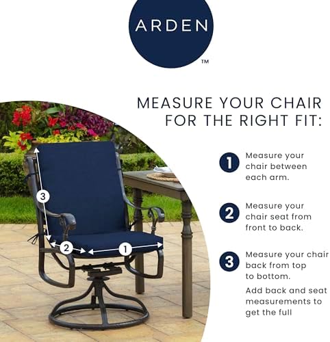 Arden Outdoor Dining Chair Cushion, 4-Pack, 20x44, Black Cabana Stripe