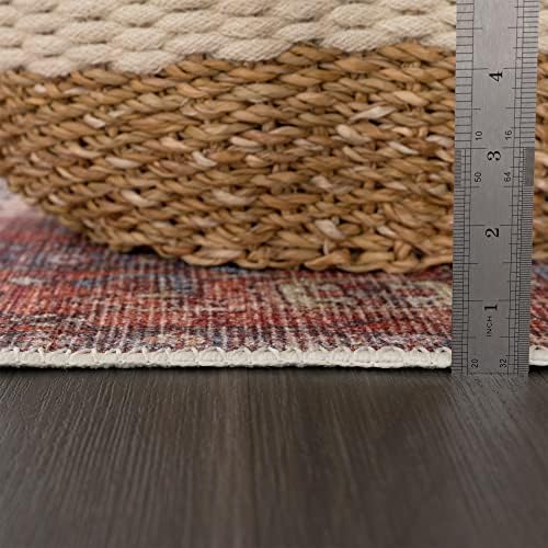 Bloom Rugs Washable Non-Slip 10x14 Rug - Red/Orange/Beige Traditional Oriental Area Rug for Living Room, Bedroom, Dining Room, and Kitchen - Exact Size: 10' x 14'