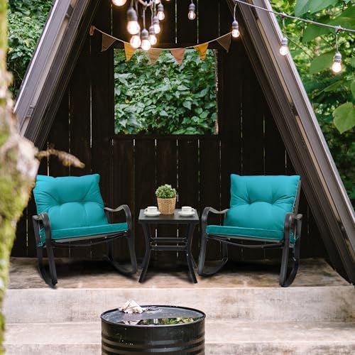 Kozyard 3 Piece Outdoor Rocking Chairs Patio Bistro Set