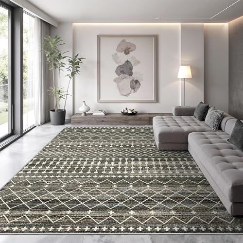 Miukiki 8x10 Area Rug for Living Room, Washable Soft Non Slip Rug Black