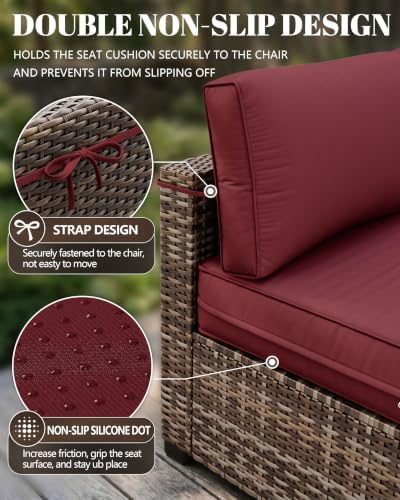 14 Pcs Outdoor Cushion Slipcovers Outdoor Patio Cushion Covers Replacement Waterproof with Zipper for Outdoor Furniture, Patio Sofa Couch 3 Sizes, Covers Only