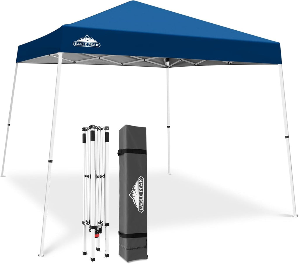EAGLE PEAK 10x10 Slant Leg Pop Up Canopy Tent, Dark Blue