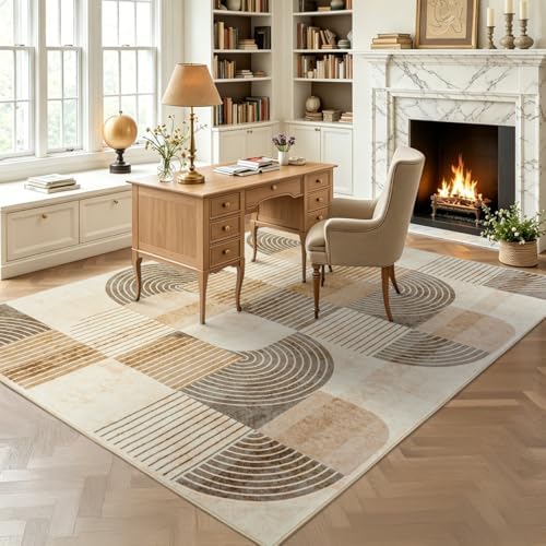 Washable Area Rugs for Bedroom Living Room 4x6 ft, Non-Slip Modern Rug