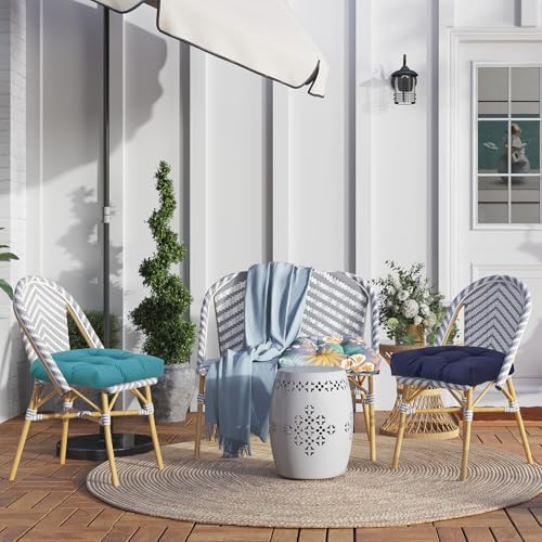 2 Pack Waterproof Outdoor Chair Cushions Thick Tufted, Hawaii