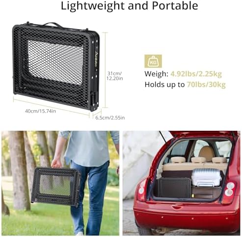 Anbte 2 ft Folding Grill Table, Aluminum Camping Table 3 Heights Max 27.5"