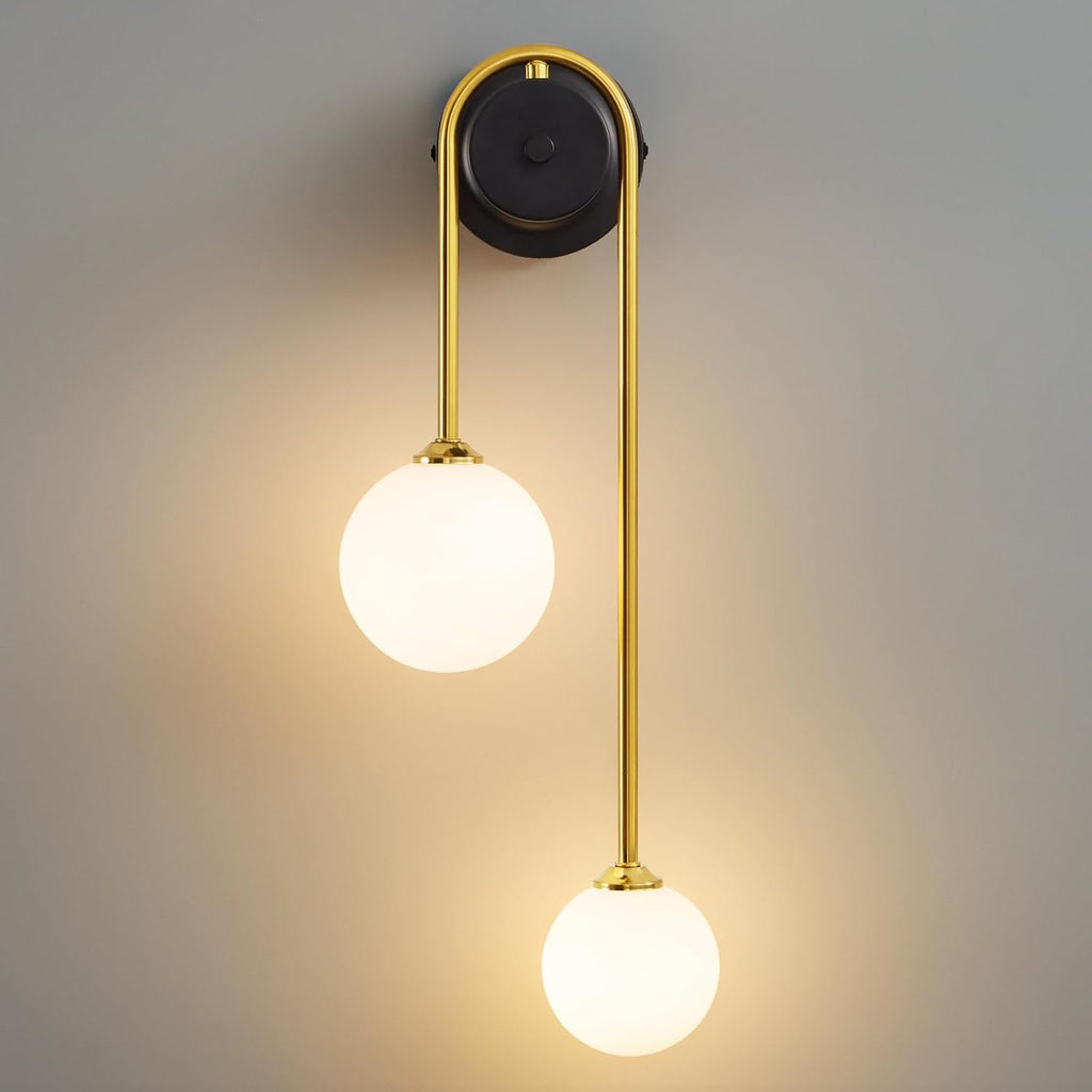 Globe Wall Sconce, Double Hanging Ball Sconce, Modern Indoor Sconces