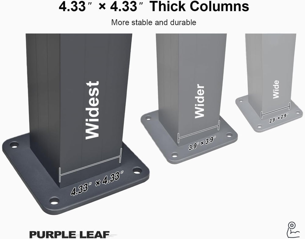 PURPLE LEAF Louvered Pergola 10' x 14' 94AS Wind Resist Dry System Gray
