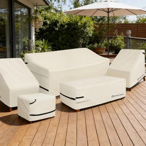 Porch Shield Waterproof Patio Chair Cover 2 Pack 34W x 37D x 36H in, Beige