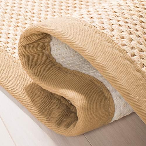SAFAVIEH Area Rug 6x9 - Natural Fiber Collection - Maize & Linen Color, Sisal, Woven Design with Border (NF141B)