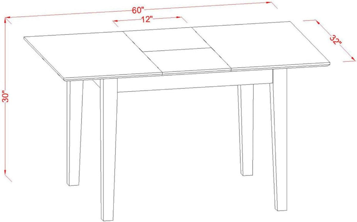 East West Furniture PSAV7-SBR-C 7 Piece Modern Dining Table Set Consist of a Rectangle Wooden Table with Butterfly Leaf and 6 Linen Fabric Upholstered Chairs, 32x60 Inch, Saddle Brown