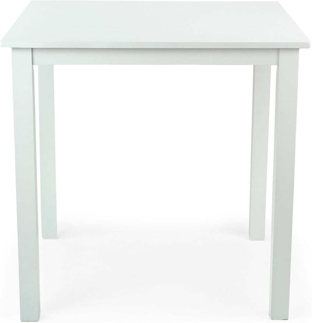 Dining Square Kitchen Table Contemporary Design Solid Wooden in White Finish