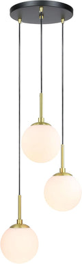 XiNBEi Lighting 3-Light Cluster Globe Pendant Light for Kitchen Island