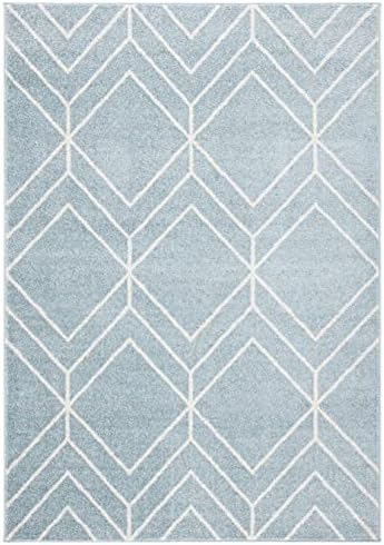SAFAVIEH Adirondack Collection Area Rug - 5'1" x 7'6", Blue & Ivory, Modern Geometric Design, Non-Shedding & Easy Care, Ideal for High Traffic Areas in Living Room, Bedroom (ADR241M)