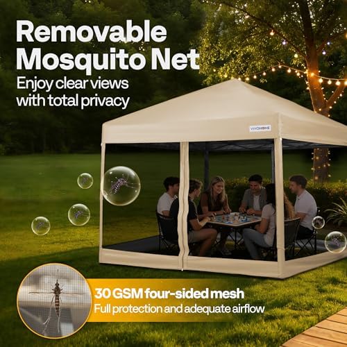 VIVOHOME 10x10ft Outdoor Screen Tent with Mosquito Netting