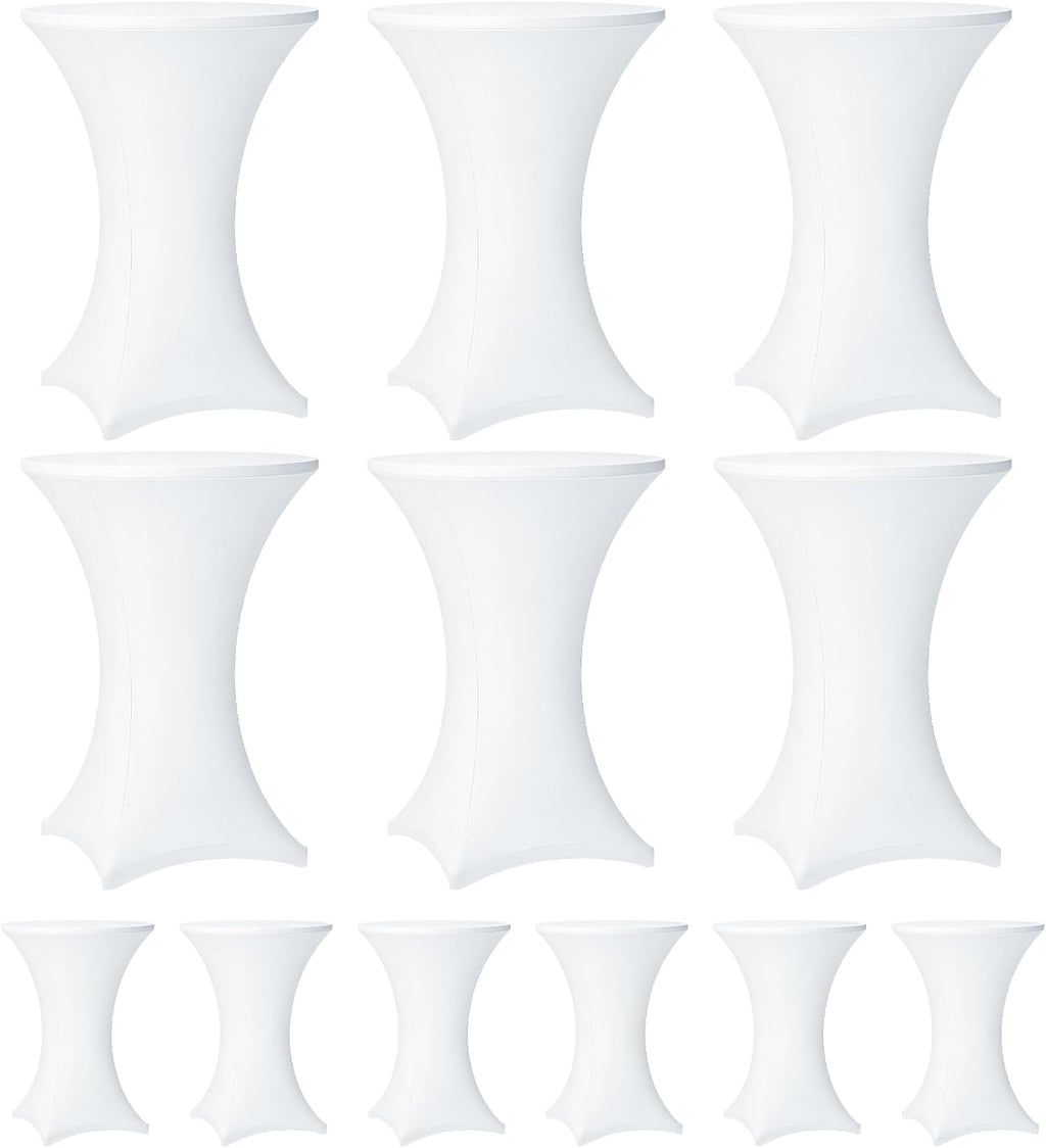 Cocktail Table Covers - 12 Pack 32x43 Inch Table Cloth - White