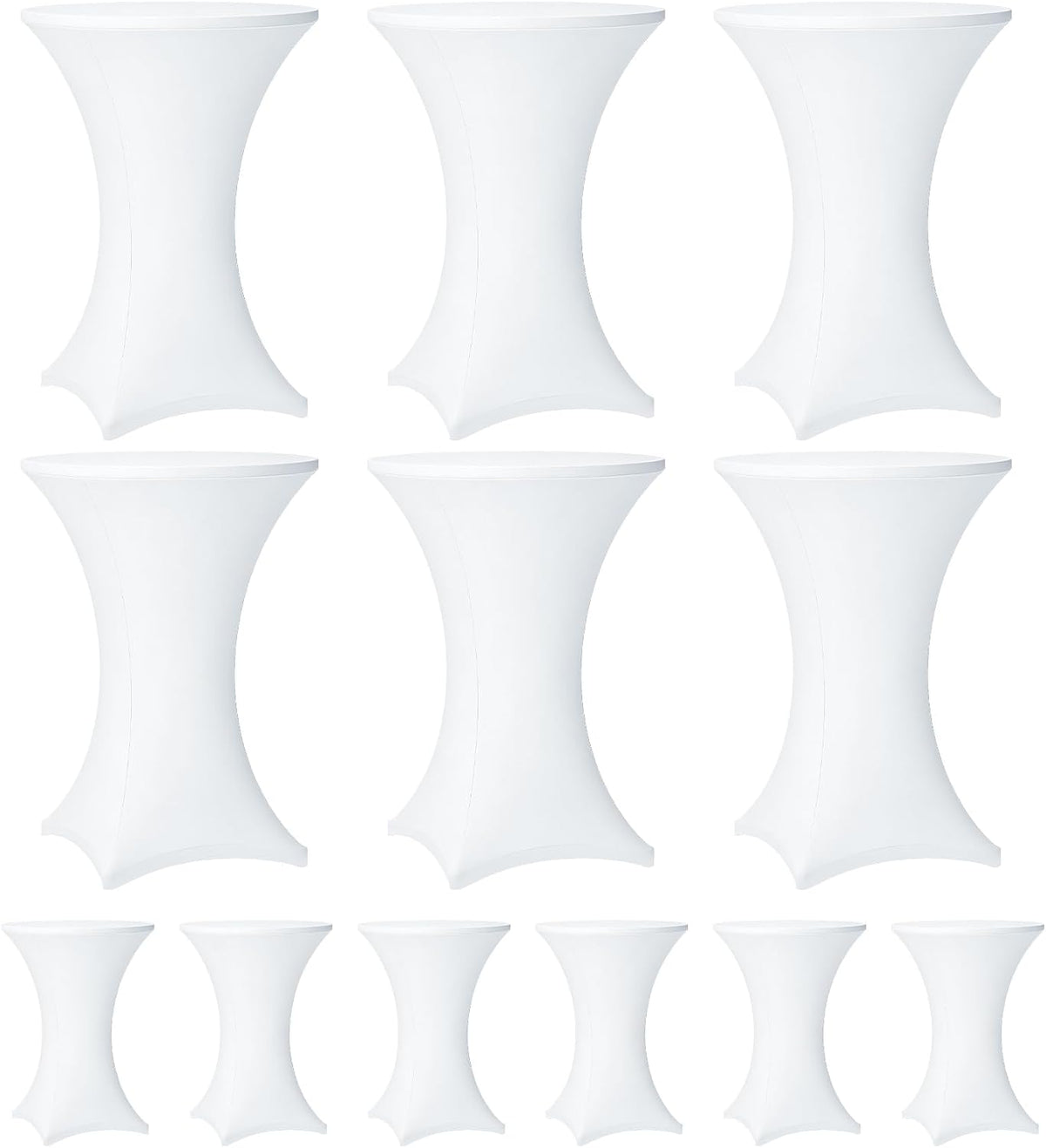 Cocktail Table Covers - 12 Pack 32x43 Inch Table Cloth - White