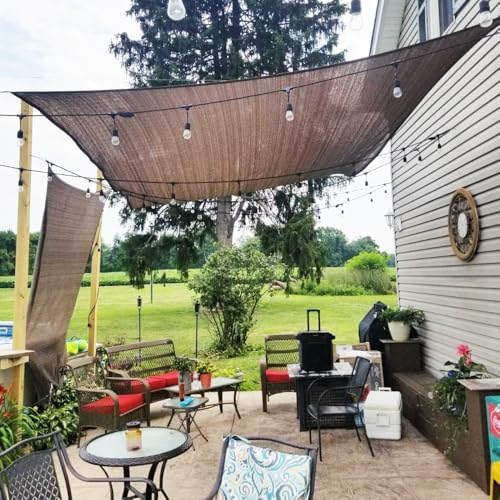 Sun Shade Cloth 8x20 FT, UV Block Outdoor Patio Shade Cover, Permeable and Tear Fade Resistant Rectangle Sunshade Fabric for Backyard, Porch, Pergola, Yard, Deck, Garden, Mocha