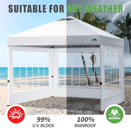 Church Window Canopy Sidewalls for 10x10 Pop Up Canopy