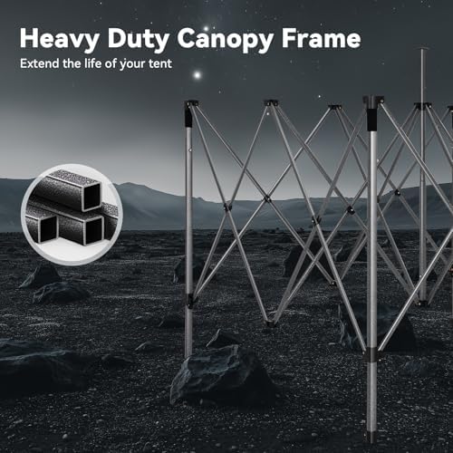 COBIZI 10x15 Heavy Duty Pop Up Canopy Tent with 4 Sidewalls, Gray
