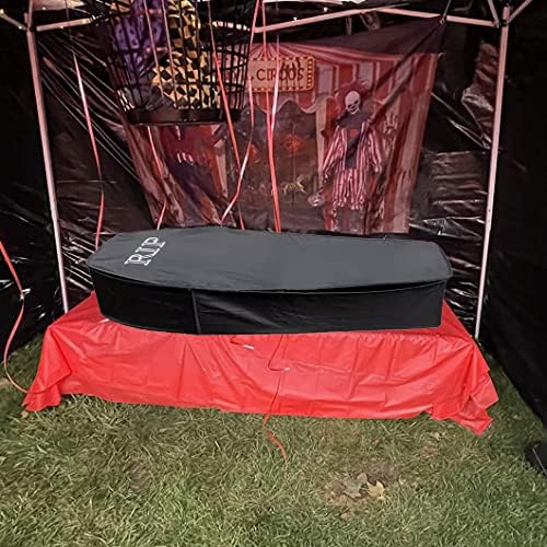 Halloween Pop Up Coffin with Lid, 60 inch Coffin Prop life size Collapsible, ...