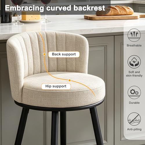 Swivel Bar Stools Set of 2, 28" Seat Height, Modern Design