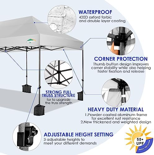 COBIZI 10x20 Heavy Duty Pop Up Canopy Tent with Sidewalls, Easy Up Canopy