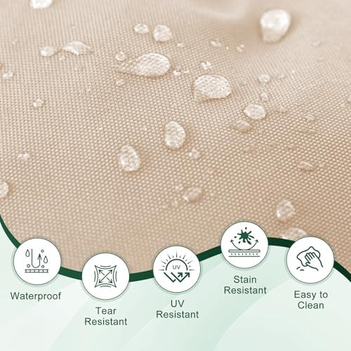 Outdoor Wicker Chair Cushions, 44×19×4 in, Waterproof, Beige