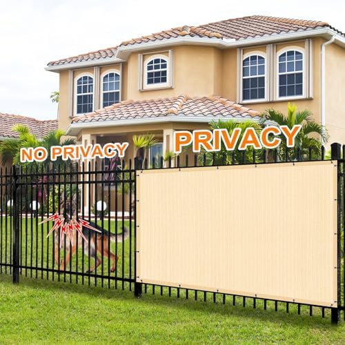 Artpuch 90% Sun Shade Cloth, 8 x 10 FT Pergola Shade Cover Canopy with Grommets, Sun Screen Fabric Tarp for Patio, Outdoor, Garden, Backyard, Wheat