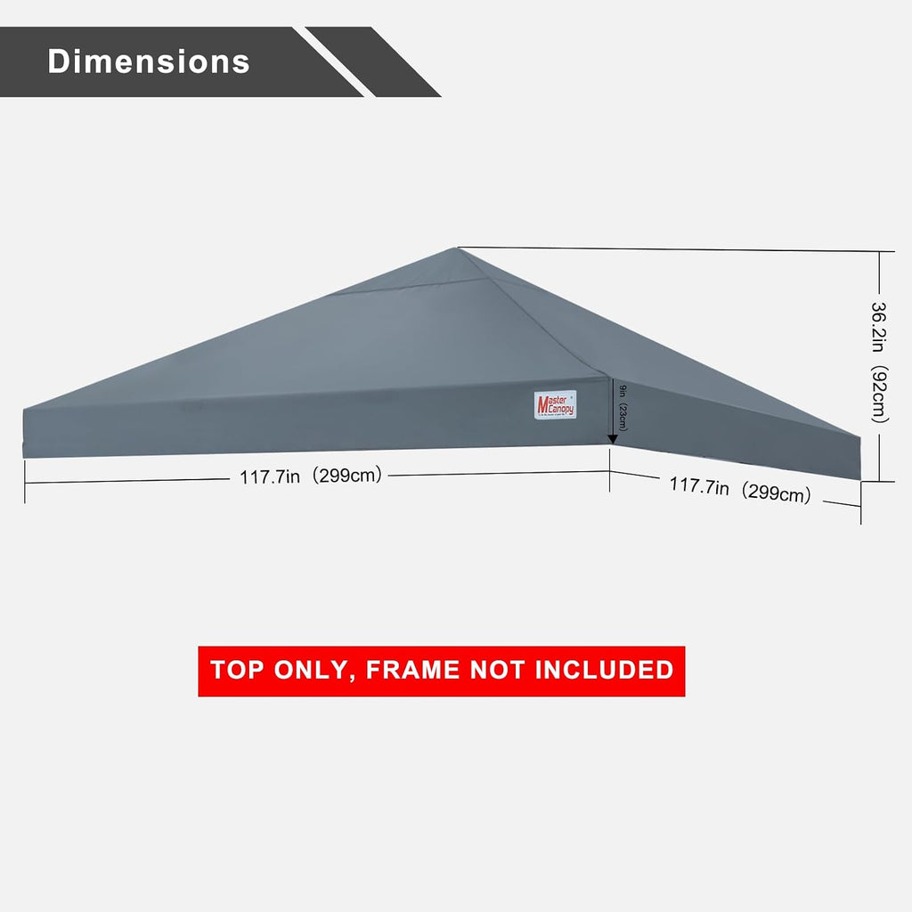 MASTERCANOPY 10x10 Replacement Pop Up Canopy Top Dark Gray