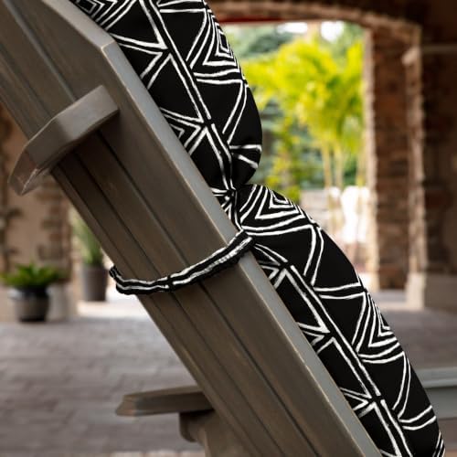 Arden Outdoor Adirondack or Rocking Chair Cushion, 20 x 17, Rain-Proof, Fade Resistant 17 x 20, Black Global Stripe