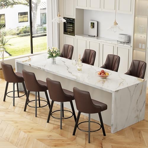 YaFiti Swivel Bar Stools with Backs, 24" Counter Height Bar Stools Set of 2